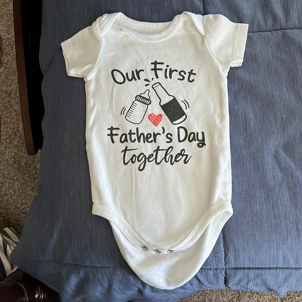 White Bodysuit Our First Father's Day Design